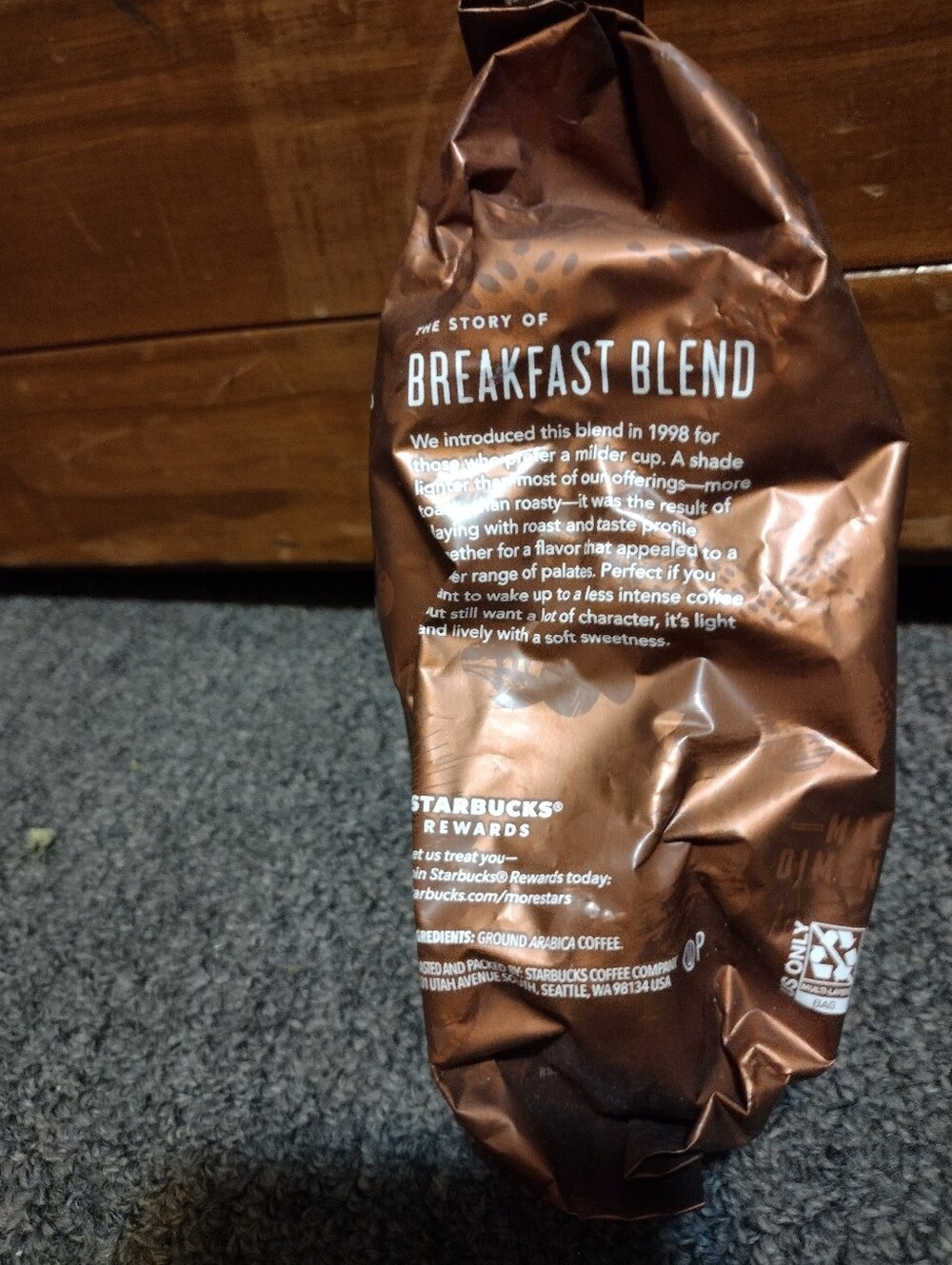 Starbucks Breakfast Blend Medium Roast Ground Coffee 12 OZ - Picture 2 of 2